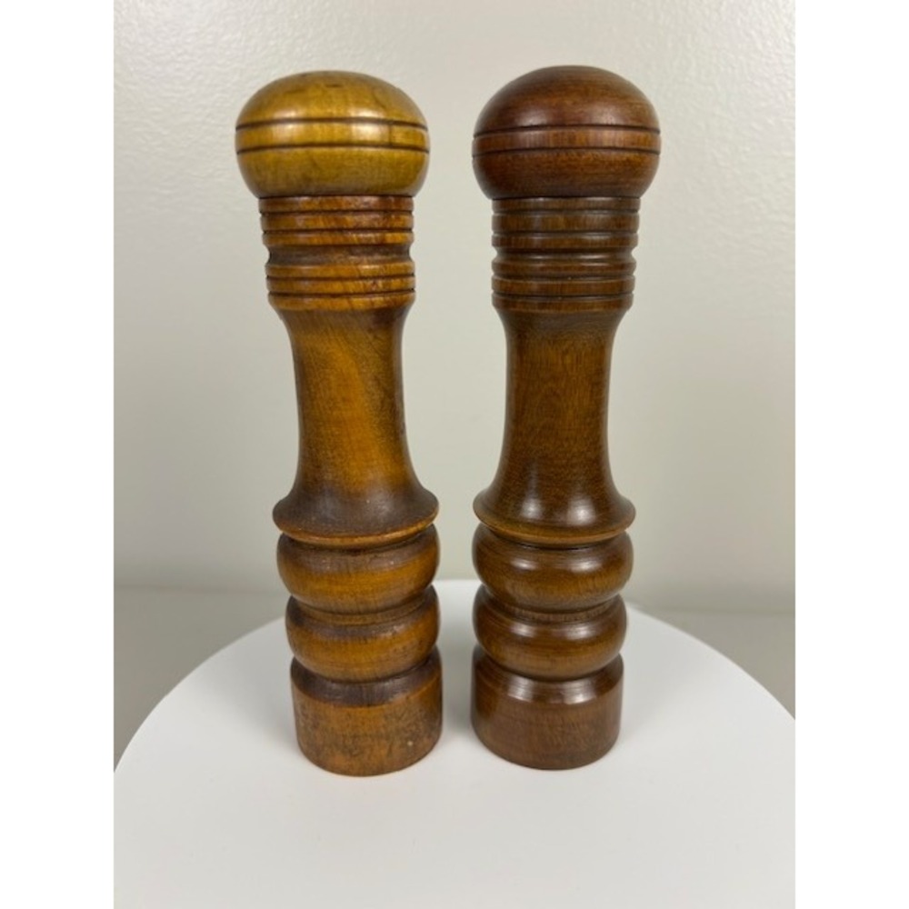 Vintage Woodcrest by Styson Wooden Salt and Pepper Shaker Set Made in Japan‎ MCM